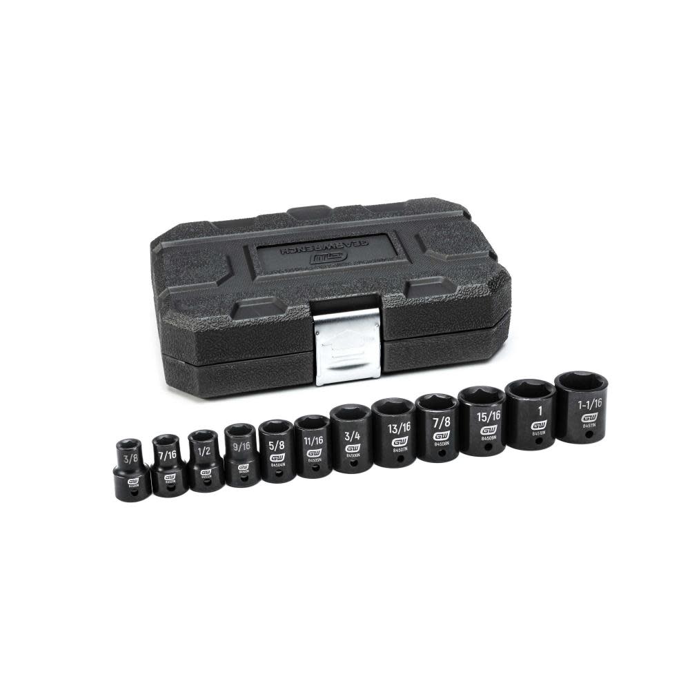GEARWRENCH 12 Pc 1/2″ Drive 6 Point Standard Impact SAE Socket Set - Flockneti