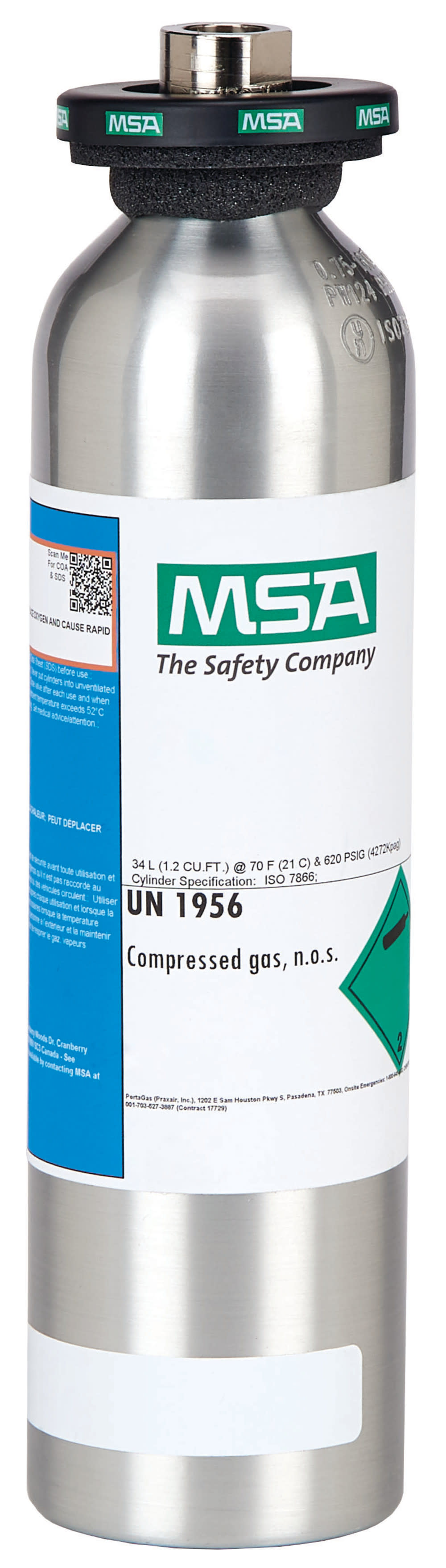 MSA Safety Works Calibration Gas Cylinder - Flockneti