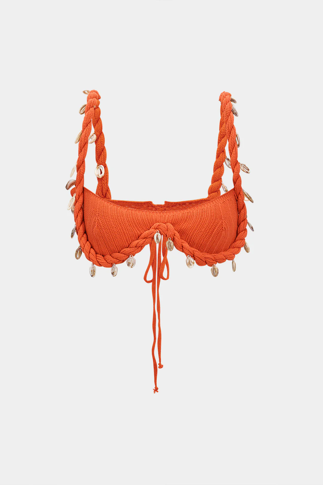 Knit Shell Decor Tie-Up Tank Top - Flockneti