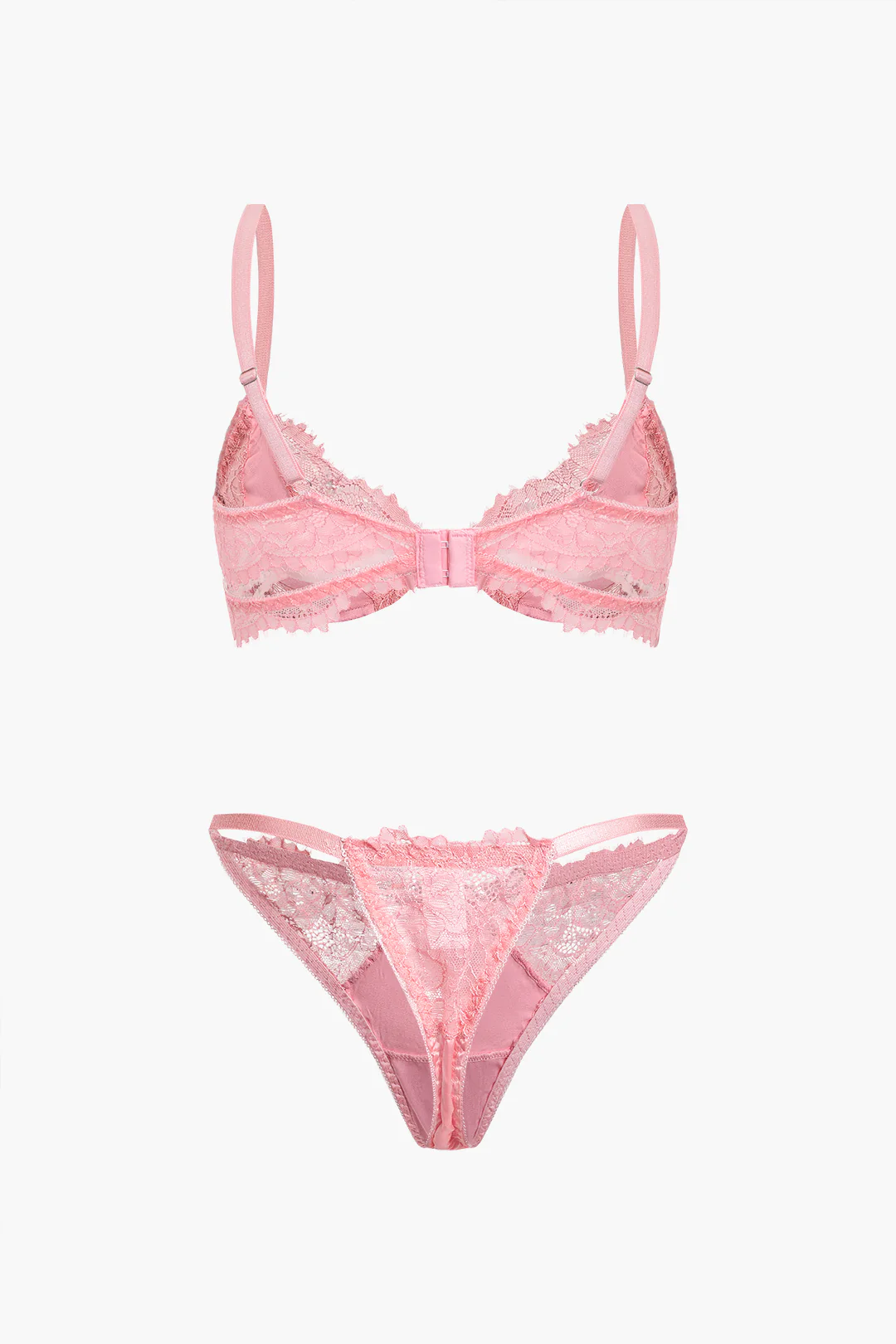 Lace Trim Two-Piece Lingerie - Flockneti