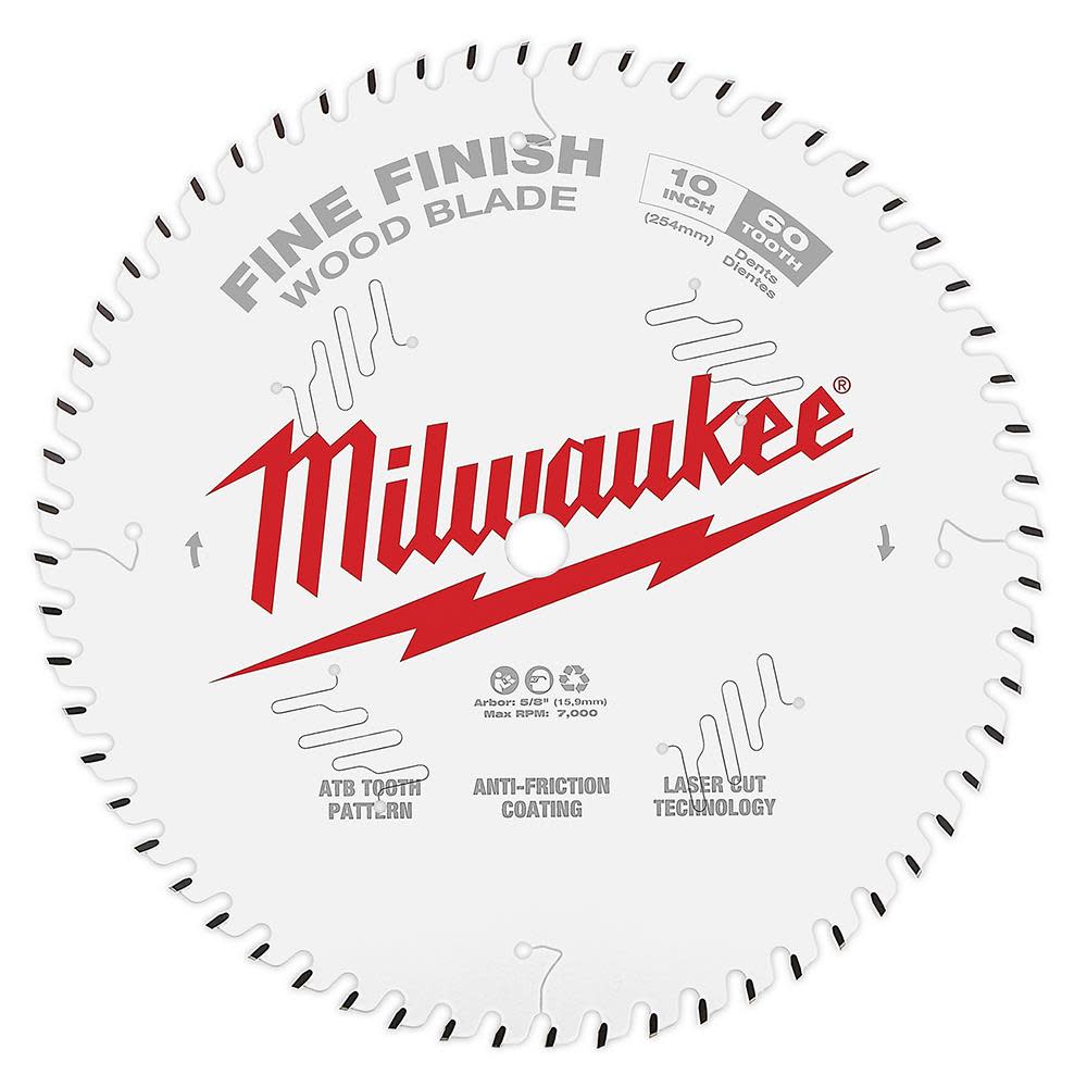 Milwaukee 10 in. 60T Fine Finish Circular Saw Blade - Flockneti