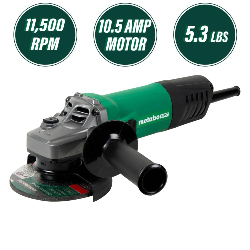 Metabo HPT G12SA4 4.5″ 10.5 Amp Slide Switch Disc Grinder - Flockneti