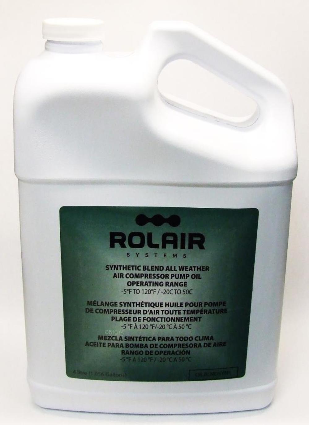 Rolair 1 Gallon (Bottle) All-Weather Synthetic-Blend Air Compressor Oil - Flockneti