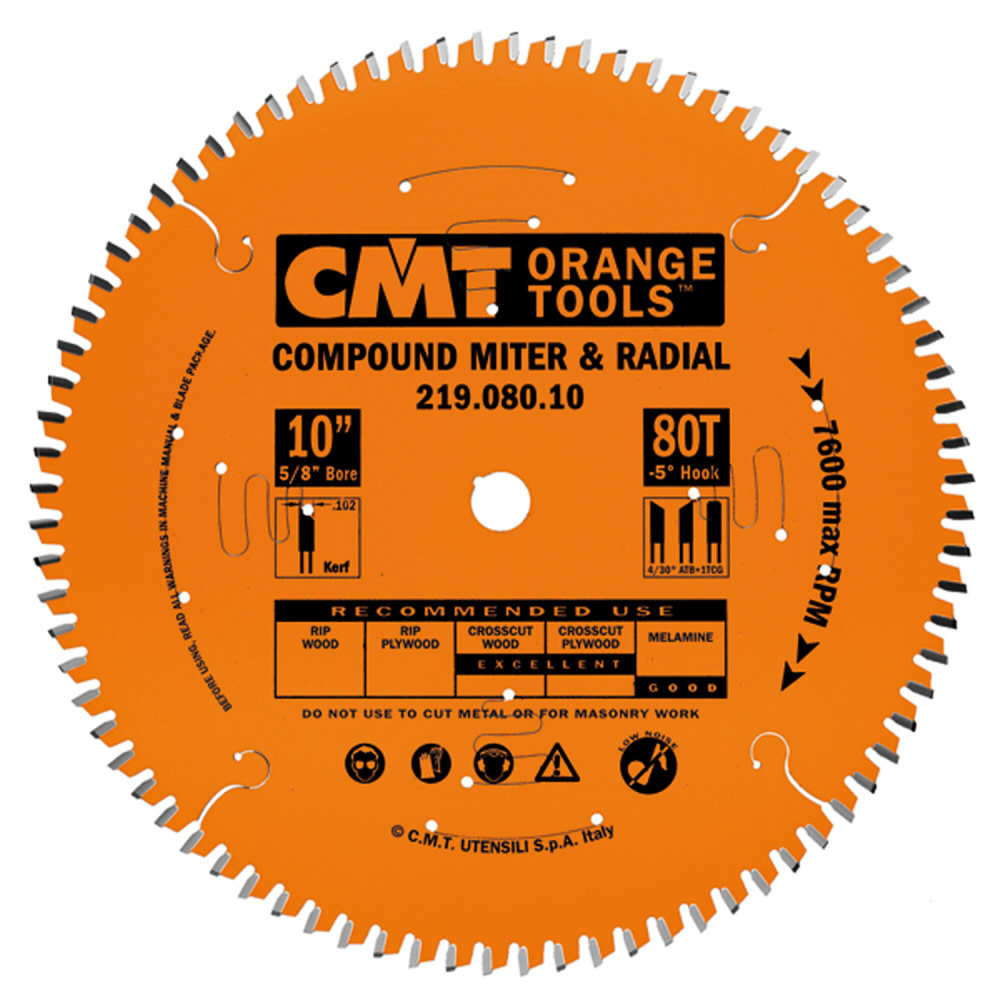 CMT 12 In x 90 x 1 In Industrial Sliding Compound Miter & Radial Blade - Flockneti