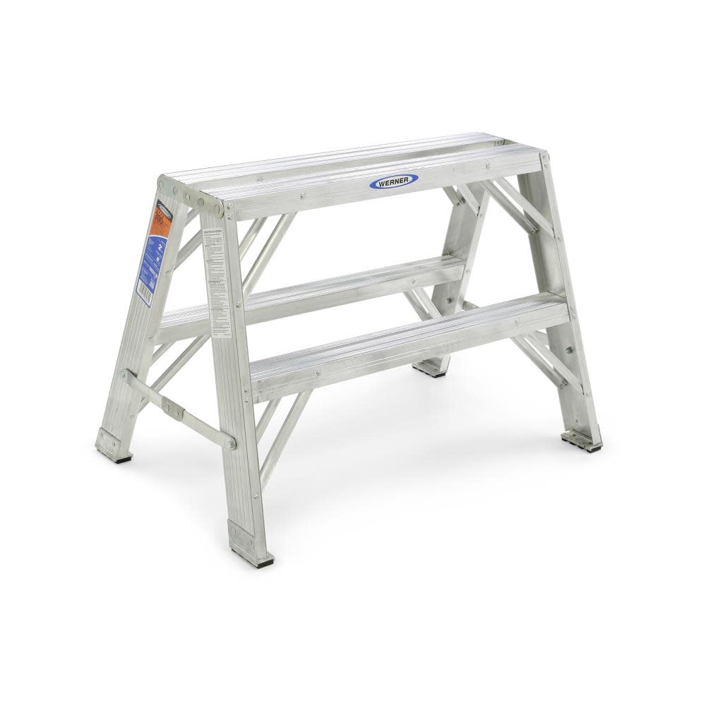 Werner 2-ft Aluminum 300-lb Type IA Twin-Step Ladder - Flockneti