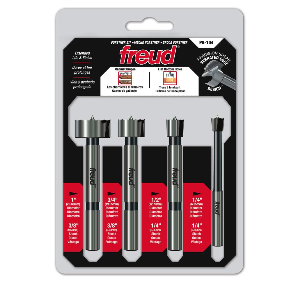Freud 4 pcs. Precision Shear Forstner Bit Set - Flockneti