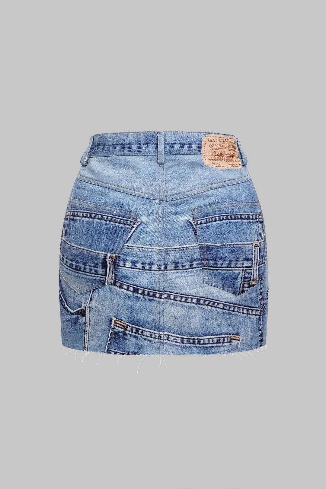 Abstract Print Washed Skirt - Flockneti