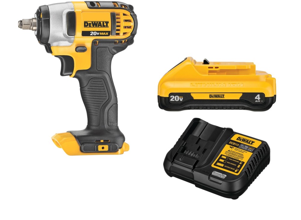 DEWALT 20V MAX 3/8″ Impact Wrench with 4Ah Starter Kit Bundle - Flockneti