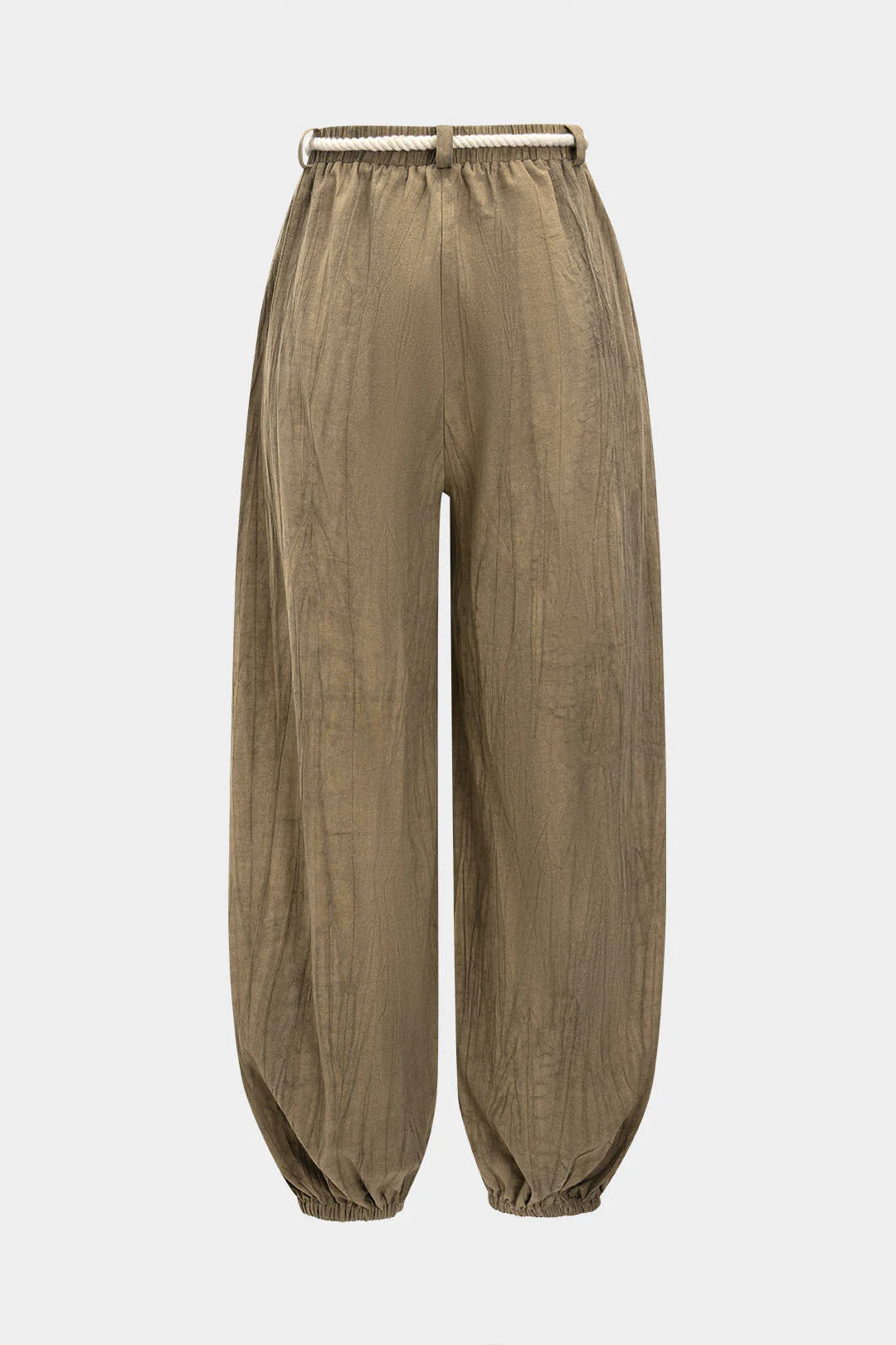 High Waist Drawstring Trousers - Flockneti