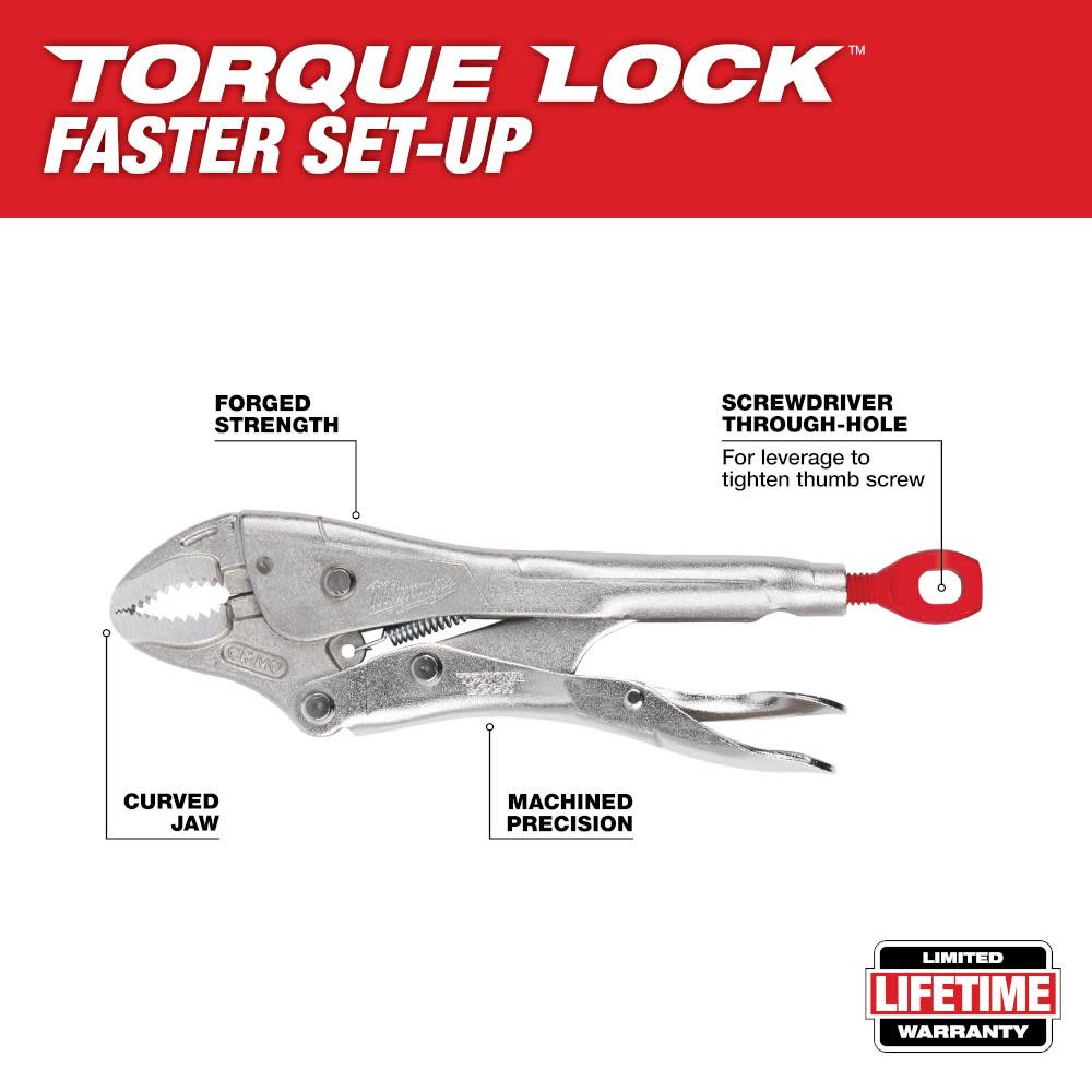 Milwaukee 7″ TORQUE LOCK Curved Jaw Locking Pliers - Flockneti
