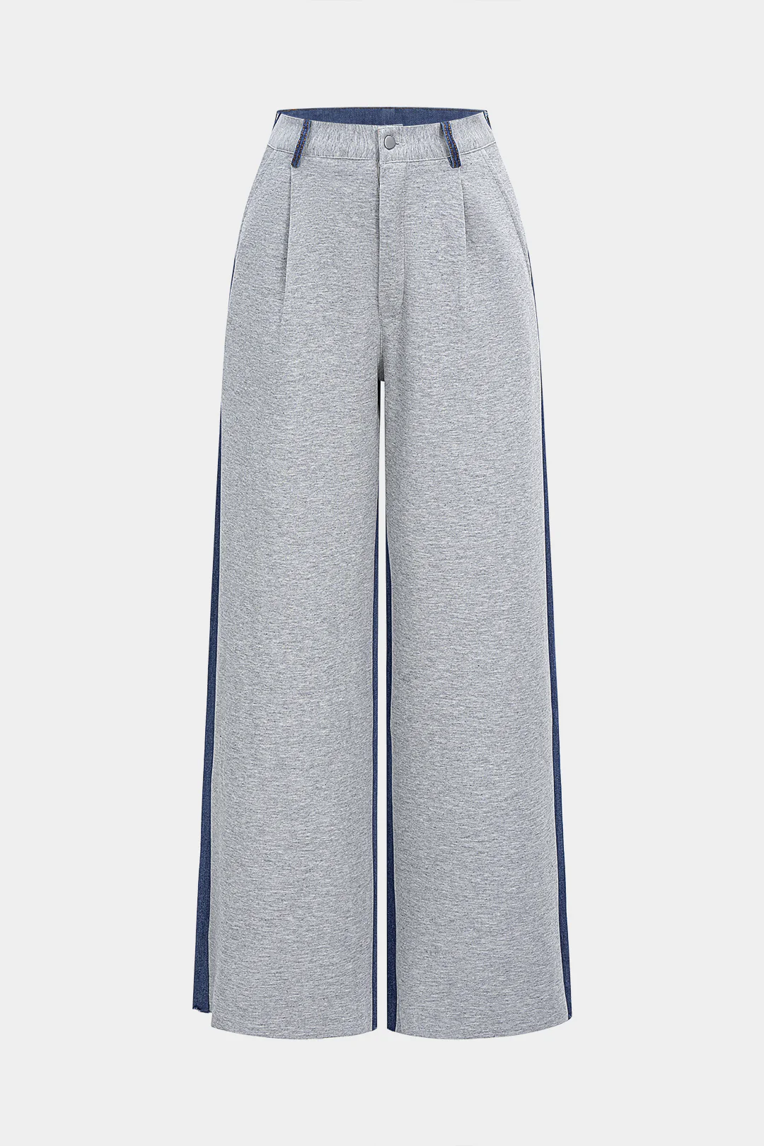 Denim High Waist Patchwork Wide Leg Jeans - Flockneti