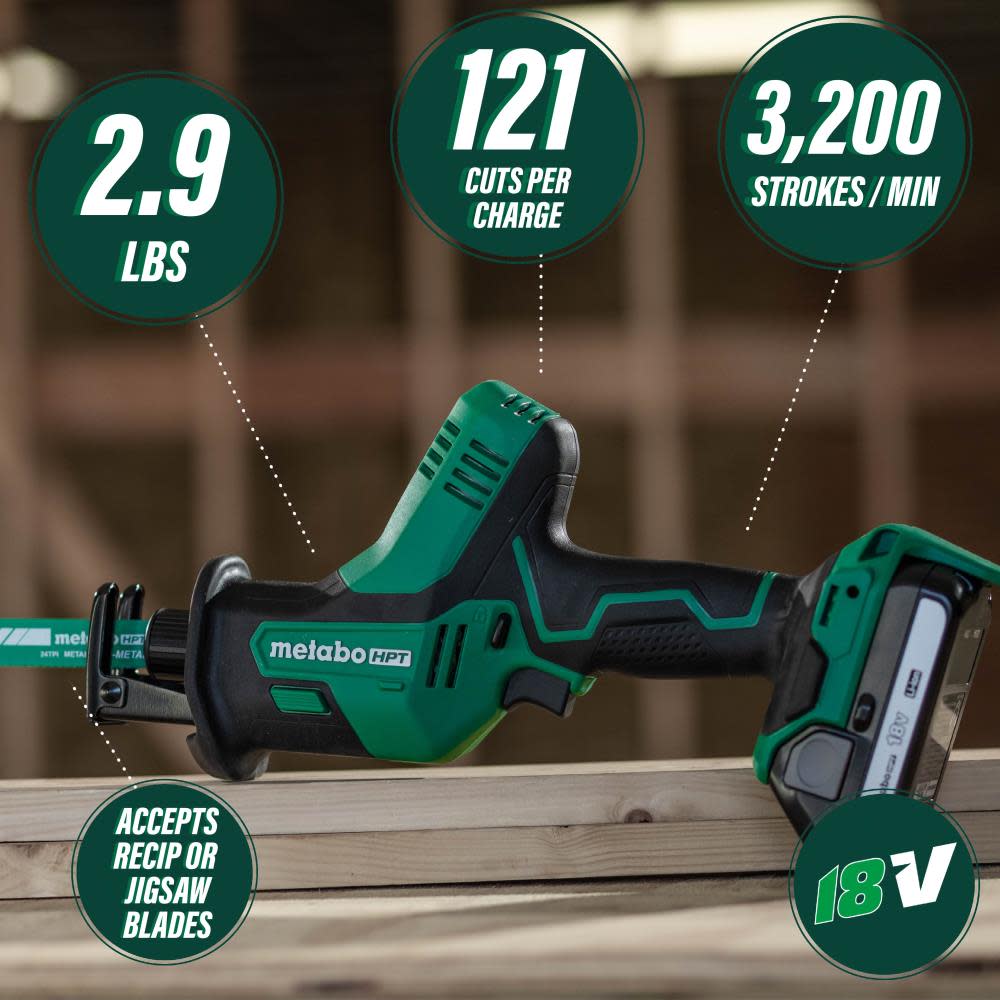 Metabo HPT 18V Reciprocating Saw One Handed Bare Tool - Flockneti