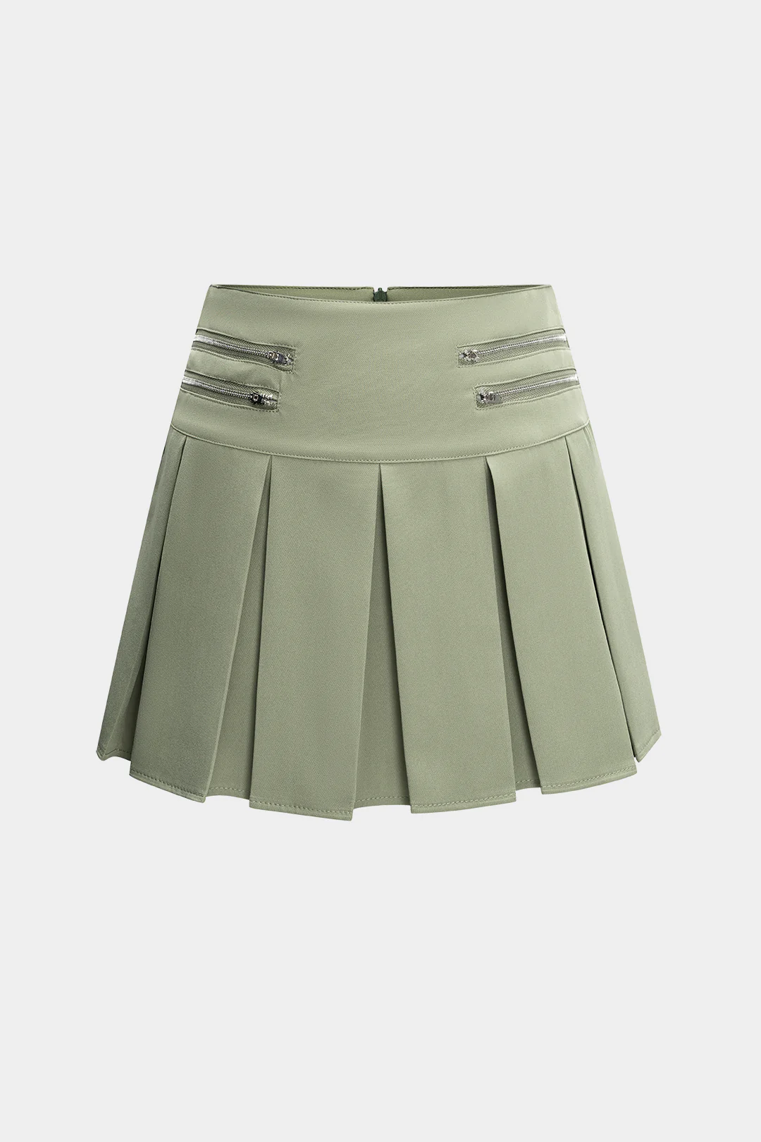 Zipper Detail Ruched Skirt - Flockneti