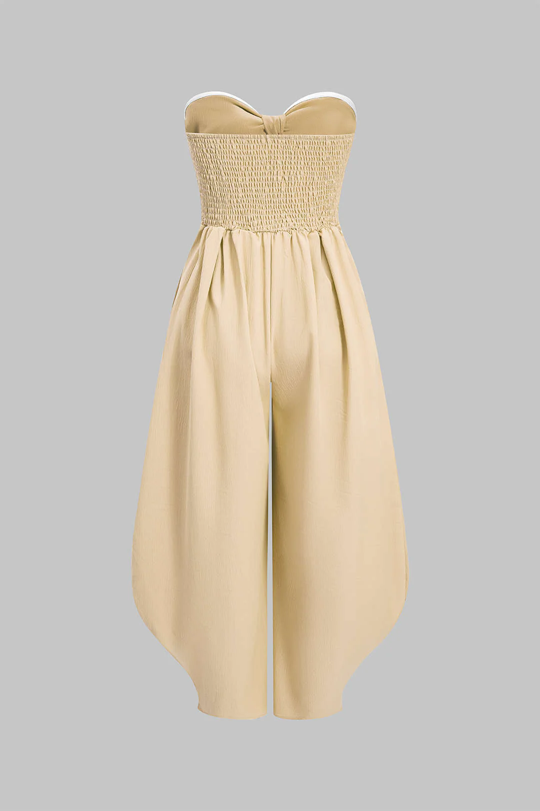 Strapless Tie-Up Ruched Sleeveless Jumpsuit - Flockneti