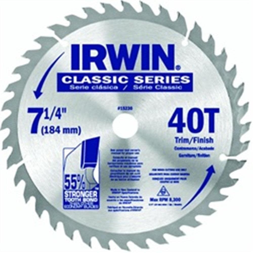 Irwin 7-1/4In 40T Carbide Saw Blade - Flockneti