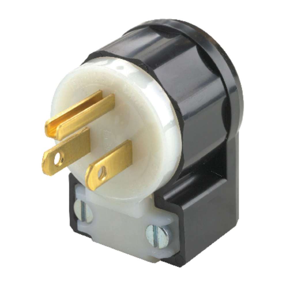 Leviton 15A 125V 2 Pole 3 Wire Black & White Straight Blade Plug - Flockneti