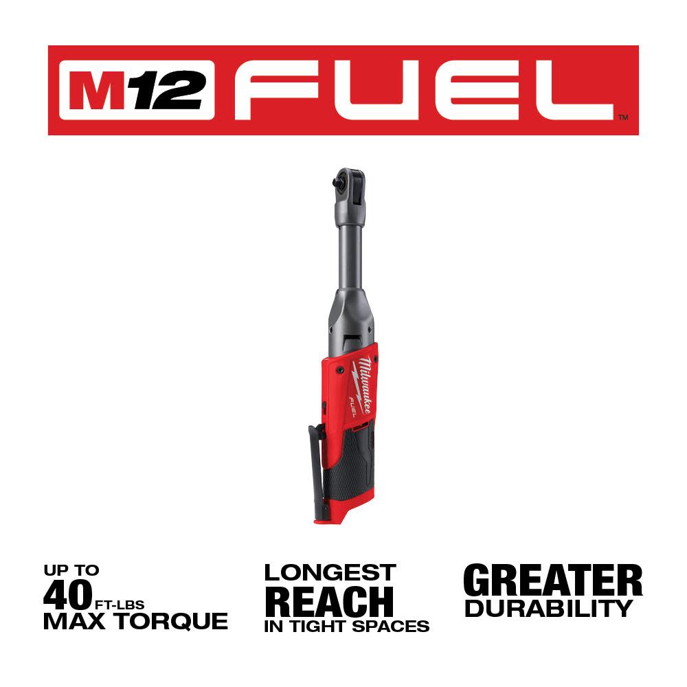 Milwaukee M12 FUEL 1/4 in. Extended Reach Ratchet (Bare Tool) - Flockneti