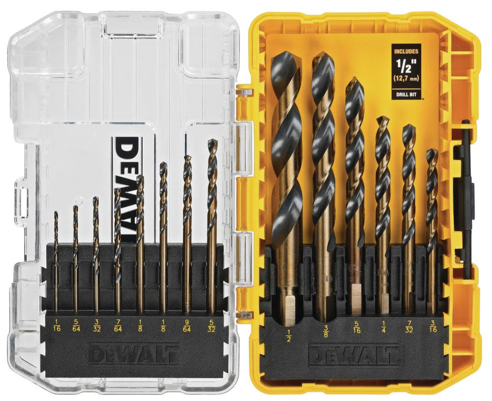 DEWALT Drill Bit Set Split Point Black & Gold 14pc - Flockneti