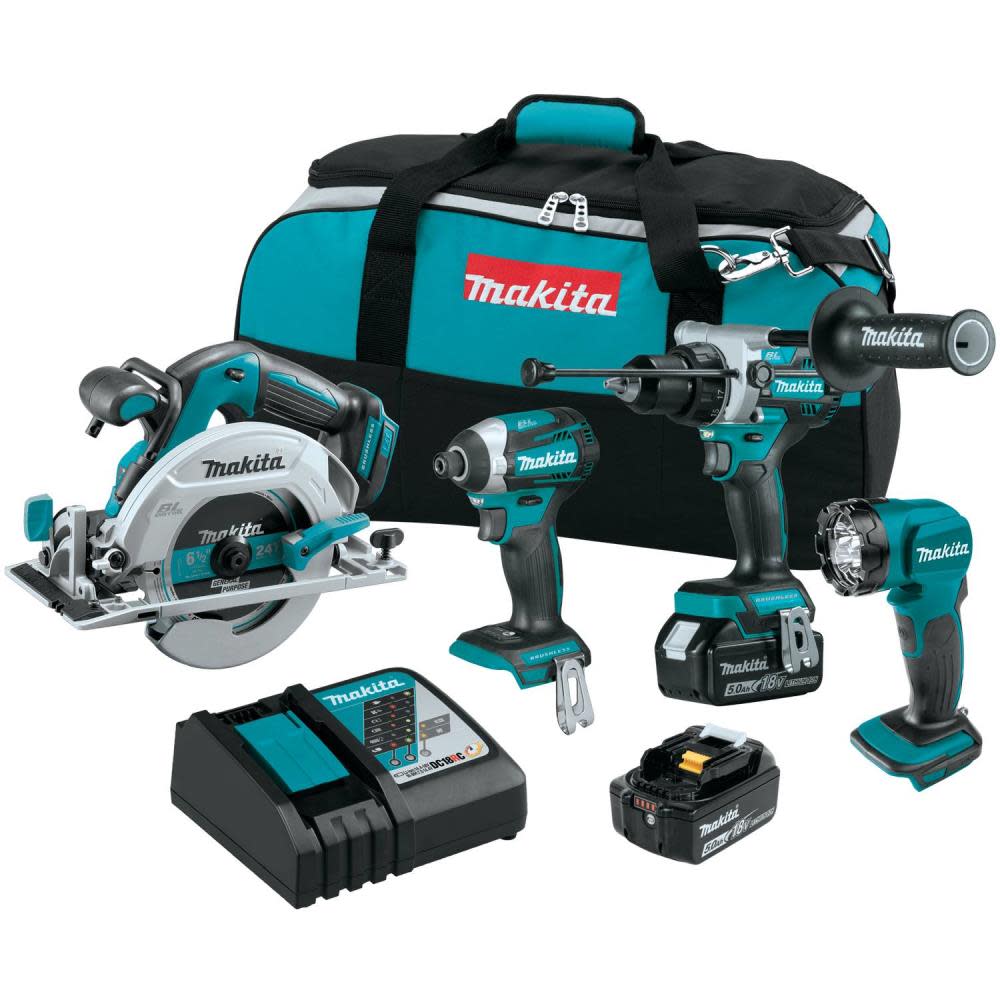 Makita 18V LXT Lithium Ion Brushless Cordless Combo Kit 4pc - Flockneti