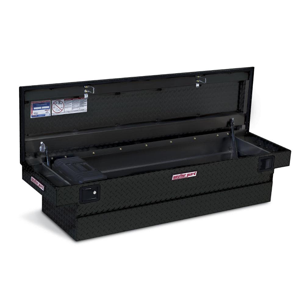 Weather Guard Aluminum E-Line Saddle Box (Black) - Flockneti