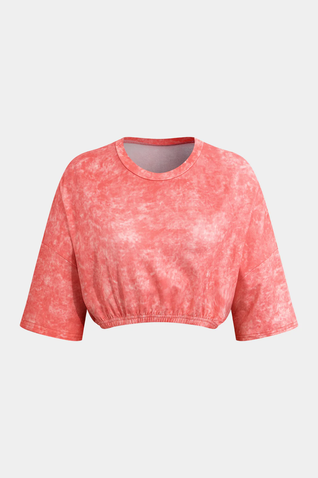 Round Neck Ruched Short Sleeve T-Shirt - Flockneti