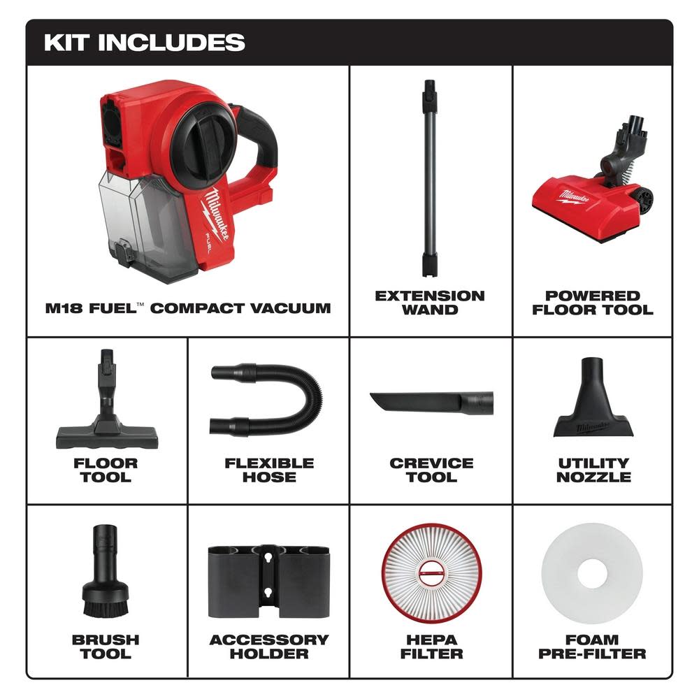 Milwaukee M18 FUEL Compact Vacuum Bare Tool - Flockneti