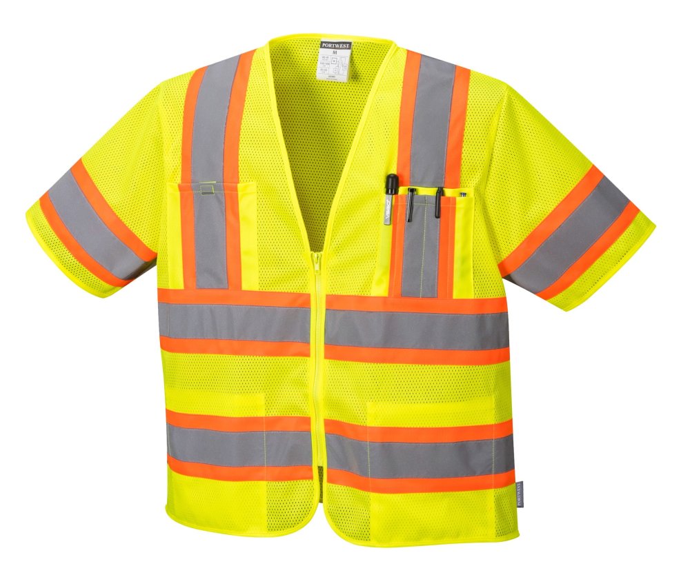 Portwest Yellow Augusta Sleeved Hi-Vis Vest – 6XL - Flockneti