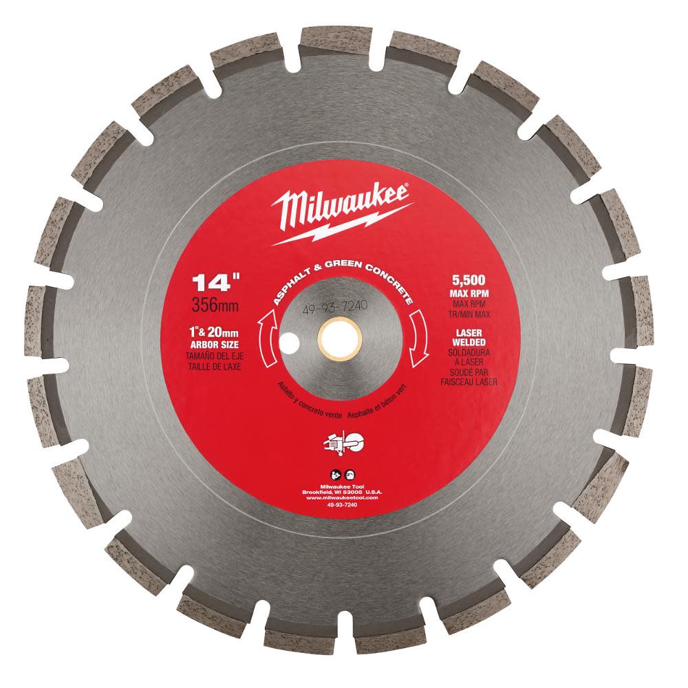 Milwaukee 14 in. Asphalt & Green Concrete Segmented - Flockneti