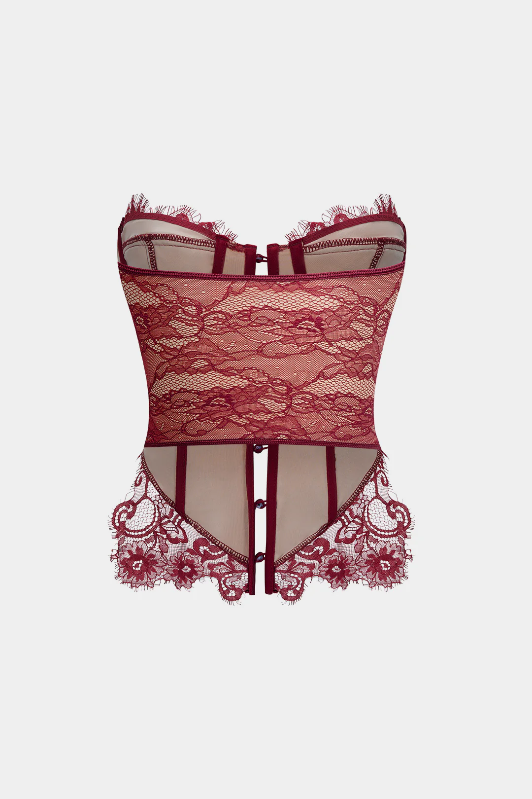 Lace Button Strapless Tube Top - Flockneti
