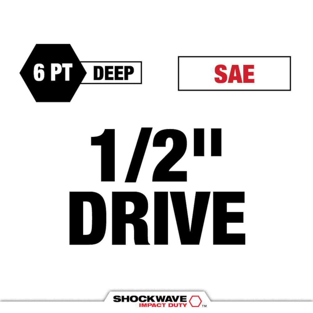 Milwaukee SHOCKWAVE Impact Duty Socket 1/2 Drive 1″ SAE Lug Nut Wheel - Flockneti