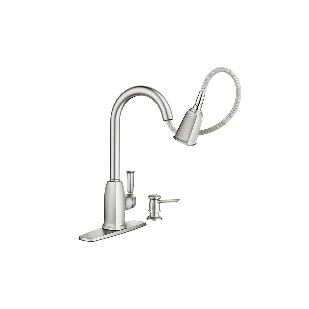 Moen Wellsley Kitchen Faucet Spot Resist Stainless High Arc - Flockneti