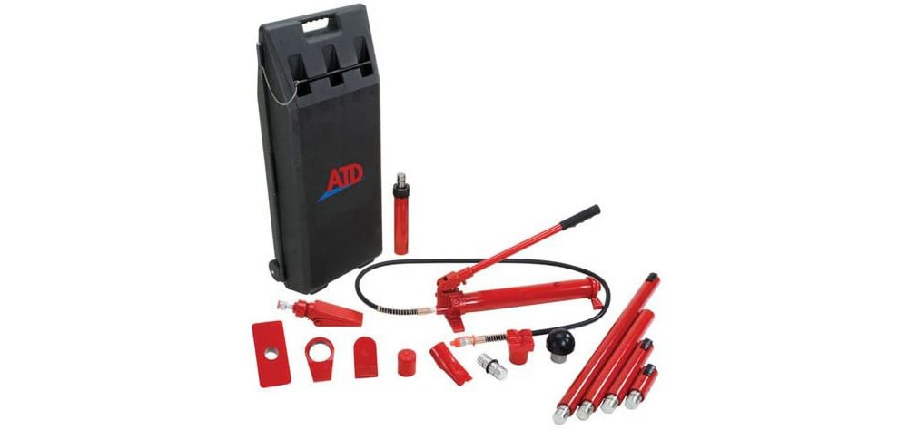 Delegard Tool Porto-Power 10 Ton Hydraulic Body Repair Jack Kit - Flockneti