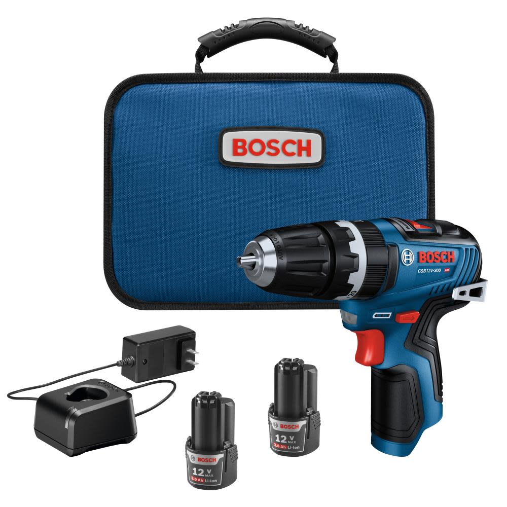 Bosch 12V Max 3/8″ Hammer Drill/Driver Kit with 2 2.0 Ah Batteries - Flockneti