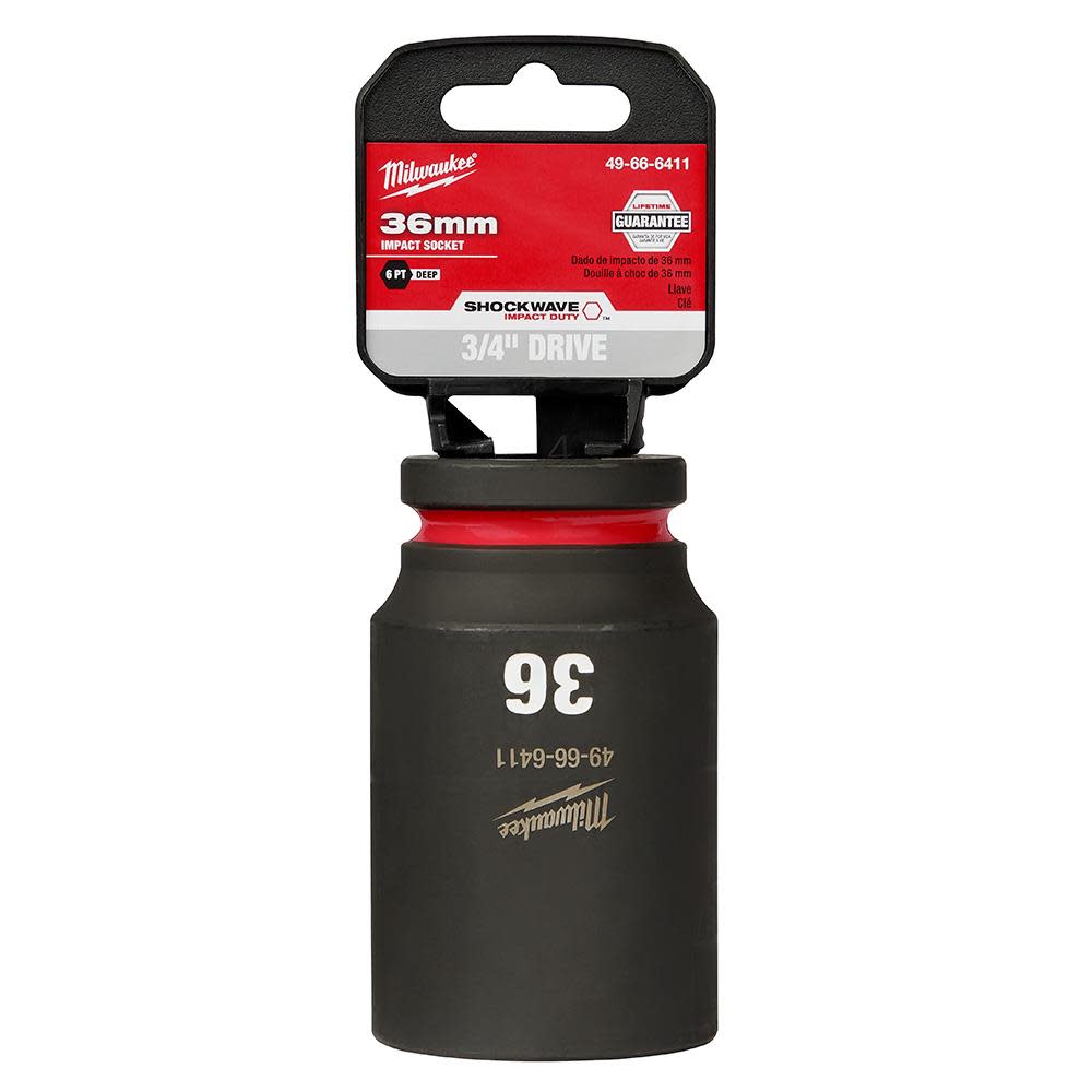 Milwaukee SHOCKWAVE Impact Duty Socket 3/4″ Drive 36MM Deep 6 Point - Flockneti