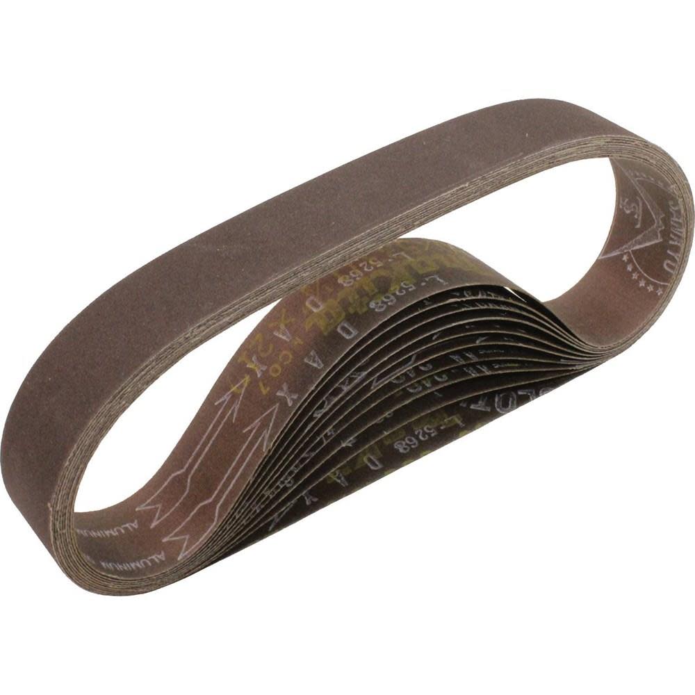 Makita 1-1/8 in. x 21 in. 180-Grit Abrasive Belt (10-Pack) - Flockneti