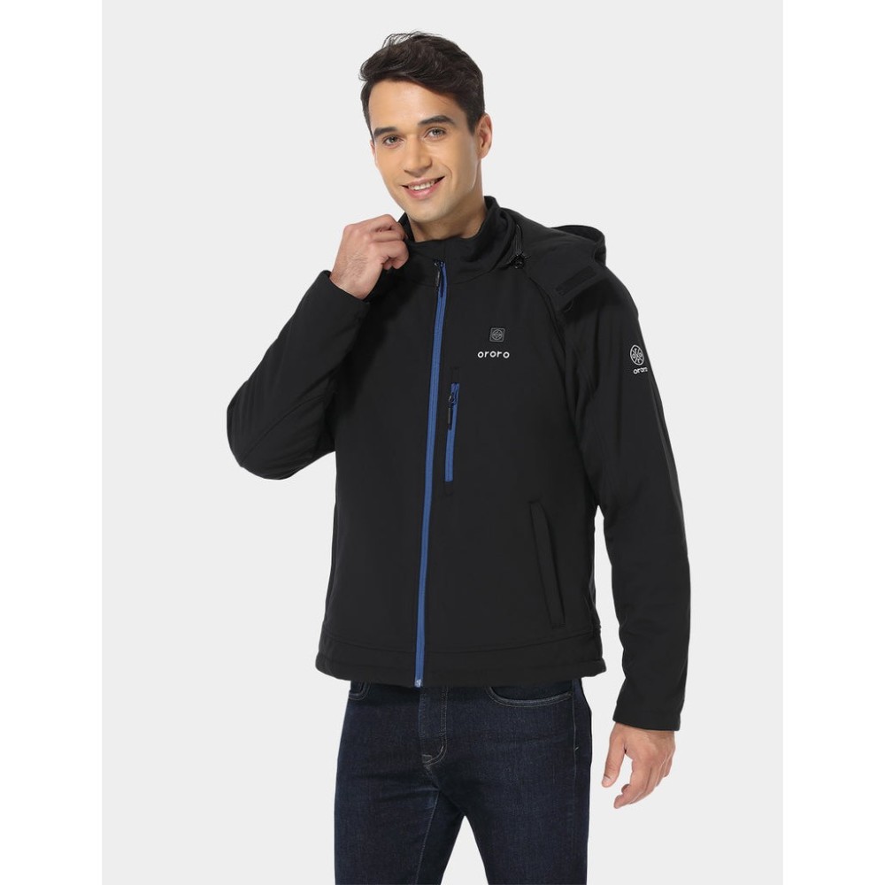 ORORO Mens Black & Blue Classic Heated Jacket Kit 4X - Flockneti