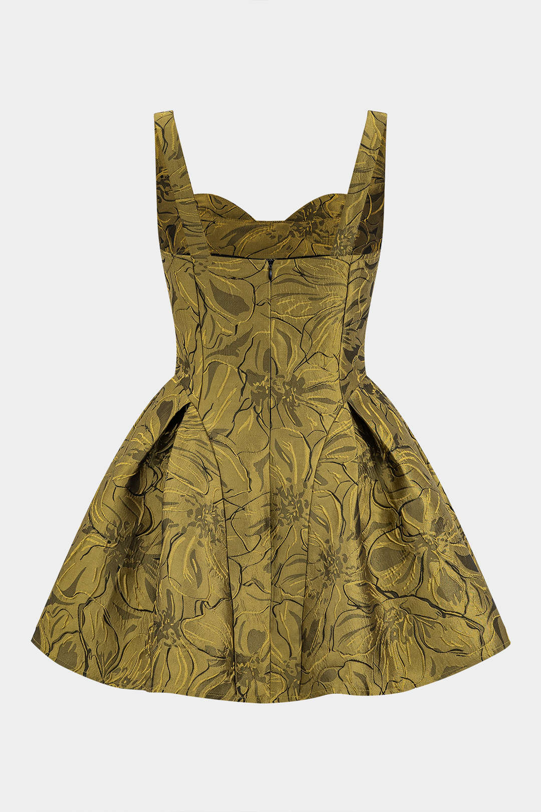 Jacquard Ruched Sleeveless Mini Dress - Flockneti