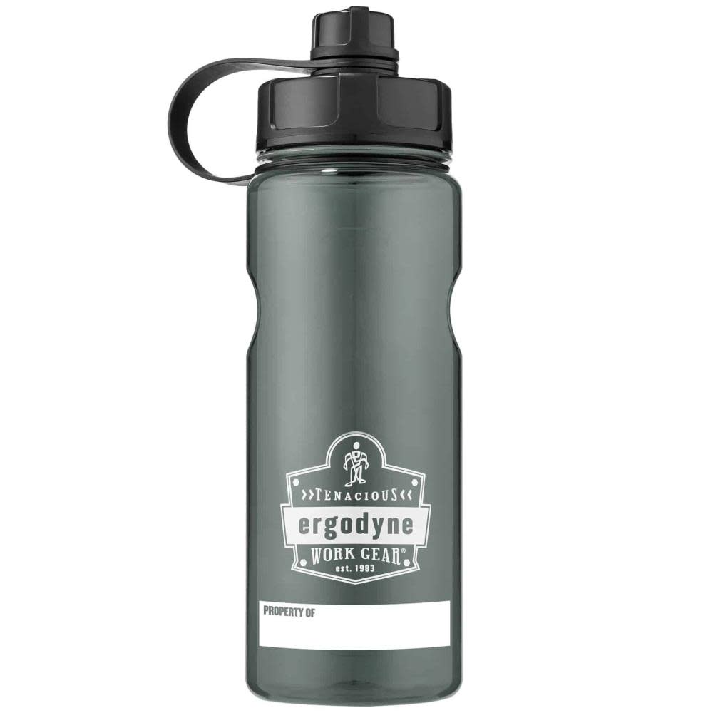Ergodyne Chill Its 5151 Water Bottle Plastic Wide Mouth Black 1 Liter - Flockneti