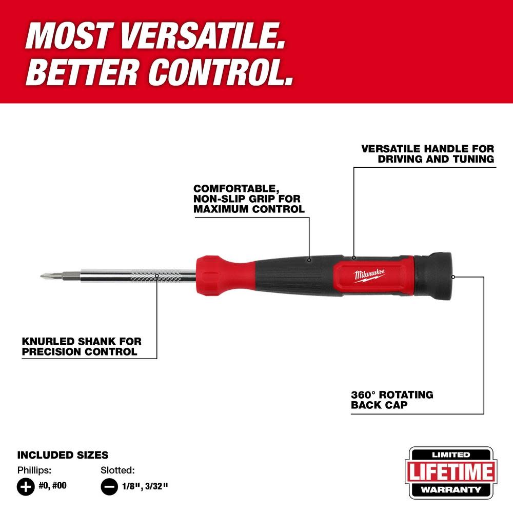 Milwaukee 4 in 1 Precision Multi Bit Screwdriver - Flockneti