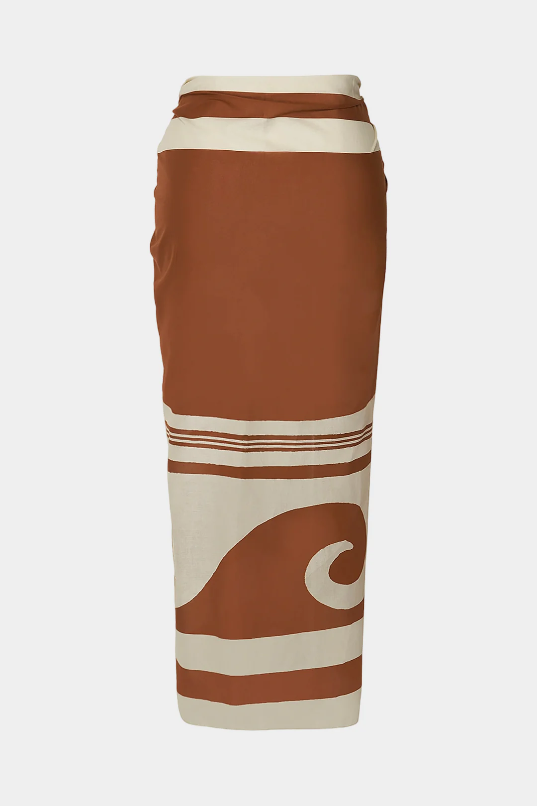 Abstract Print Tie Front A-Line Skirt - Flockneti