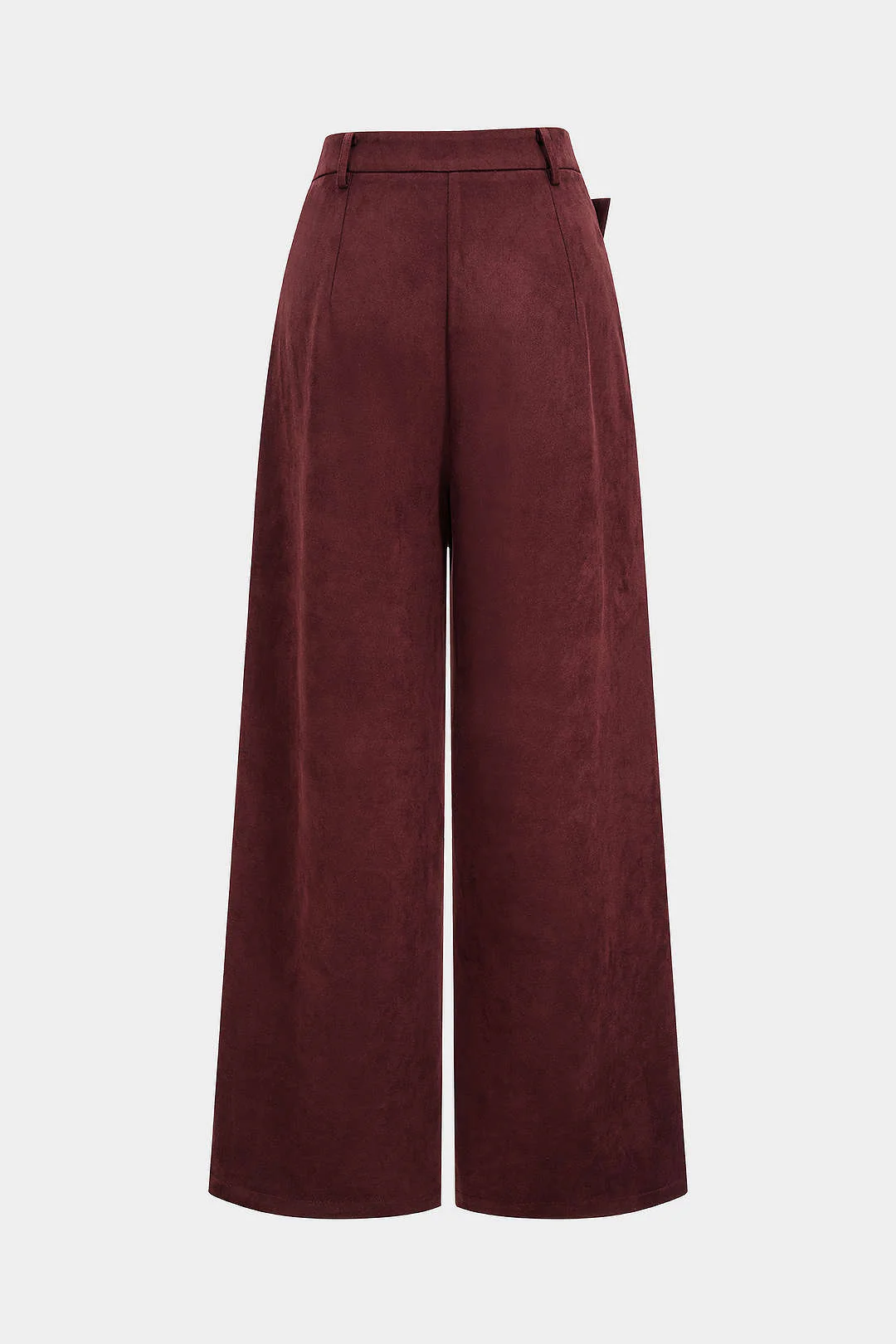 Faux Leather Suede Patchwork High Waist  Asymmetrical Pants - Flockneti