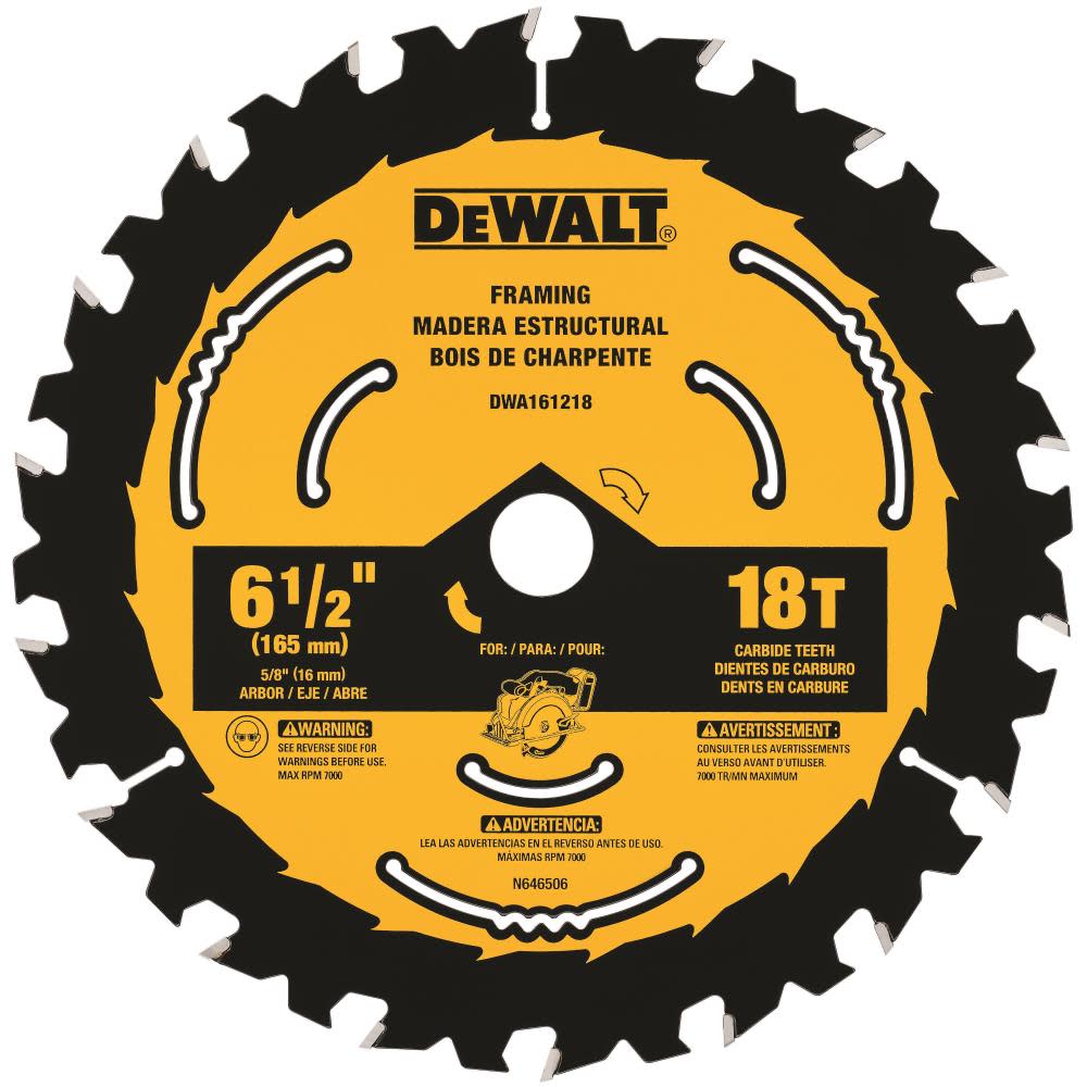 DEWALT 6-1/2 In. 18T Circular Saw Blade 1 - Flockneti