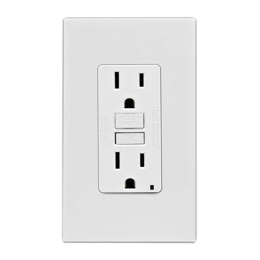 Leviton SmartlockPro GFCI Outlet 15A 125V Duplex White NEMA 5-15R - Flockneti