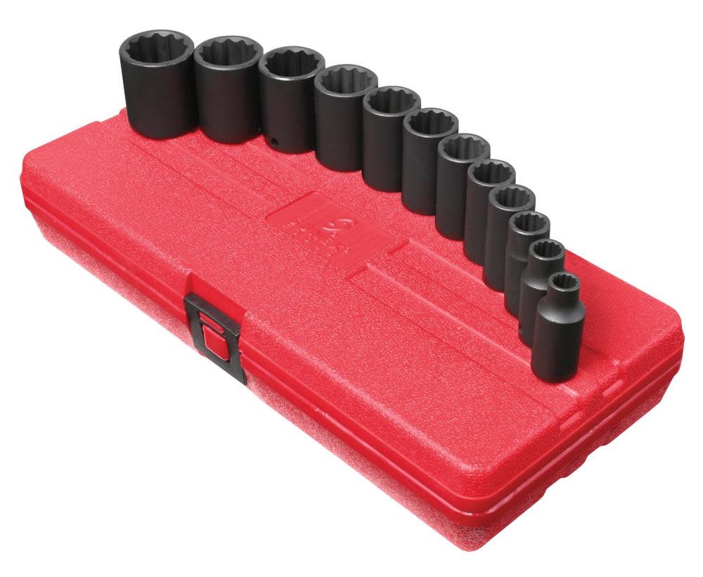 Sunex 3/8 In. Drive 12pt SAE Semi-Deep Impact Socket Set - Flockneti