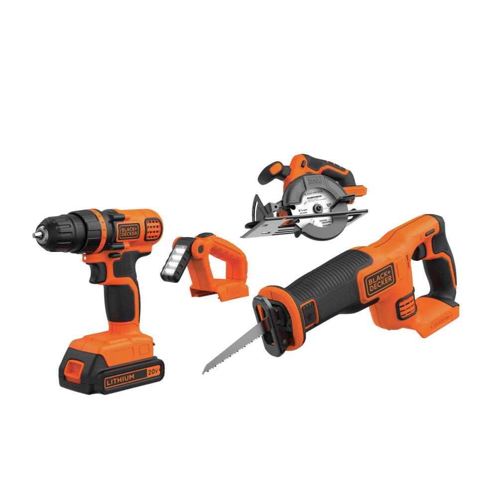 Black and Decker 20V 4 Tool Combo Kit - Flockneti