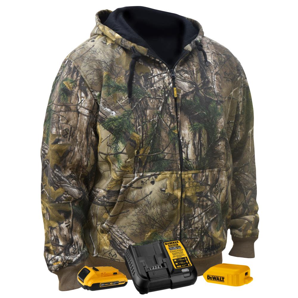 DEWALT Unisex Realtree XTRA Camouflage Heated Kit Hoodie 2X - Flockneti