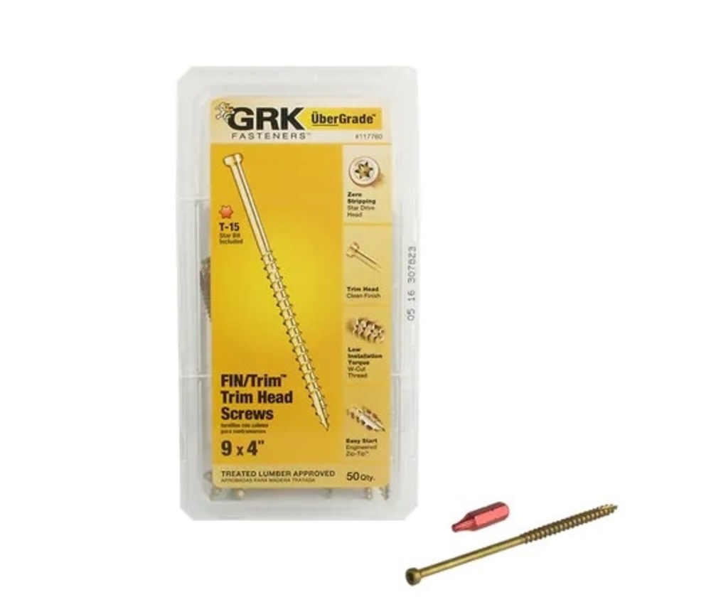 GRK Fasteners FIN/Trim Head Screws #9 x 4″ 50pk - Flockneti