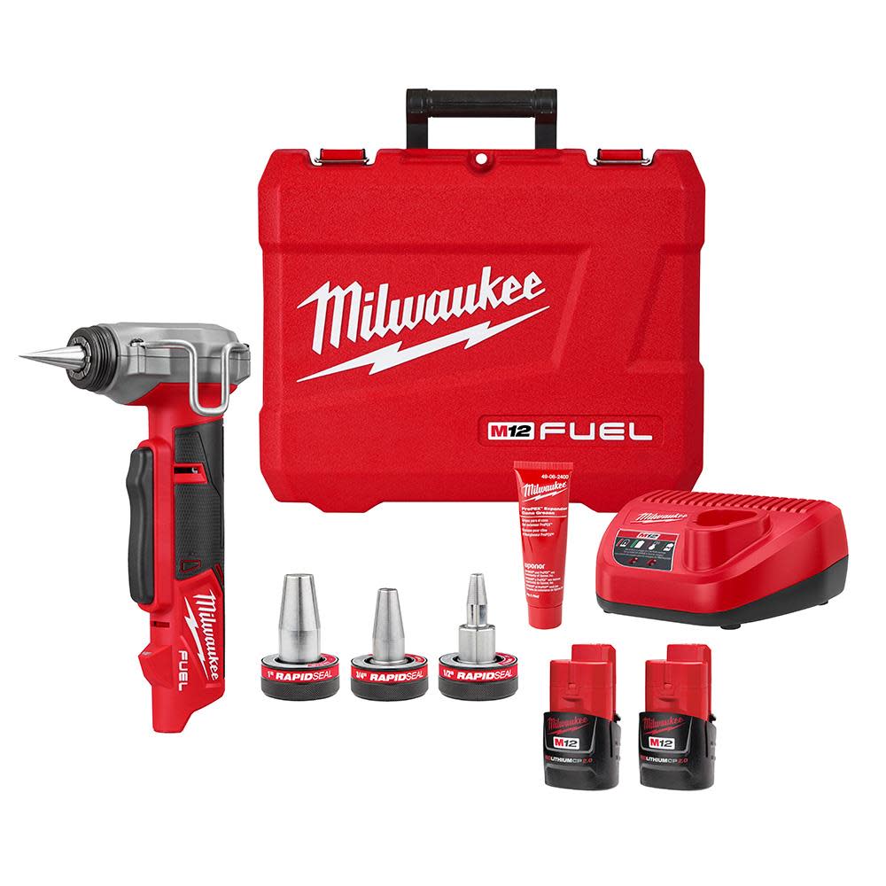 Milwaukee M12 FUEL ProPEX Expander Kit with 1/2″-1″ RAPID SEAL ProPEX Expander Heads - Flockneti