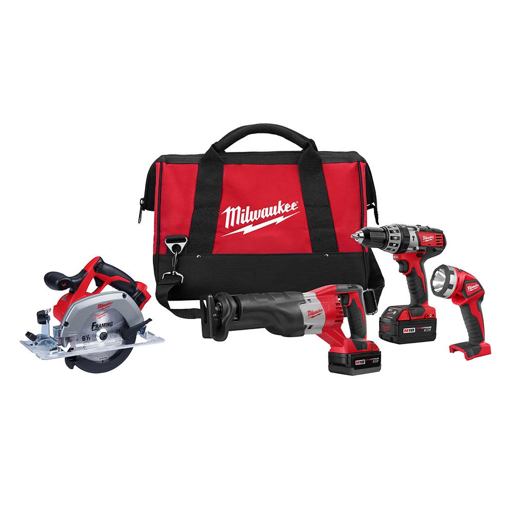 Milwaukee M18 Cordless Lithium-Ion 4-Tool Combo Kit - Flockneti