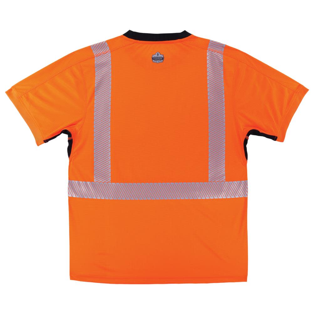 Ergodyne GloWear 8283BK Performance Hi Vis T Shirt Black Bottom Orange 3X - Flockneti